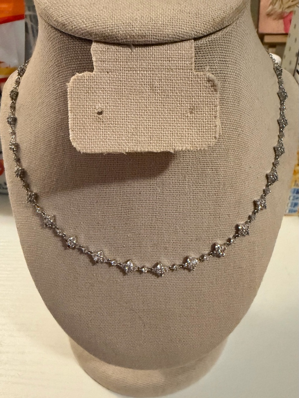 Silver Sparkling Cubic Zirconia Tennis Necklace - Women Jewelry